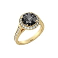 thumbnail image 2 of 14K Yellow Gold 2.60 CTW Black Diamond Ring with Diamonds Halo Filigree With Accents, 2 of 4