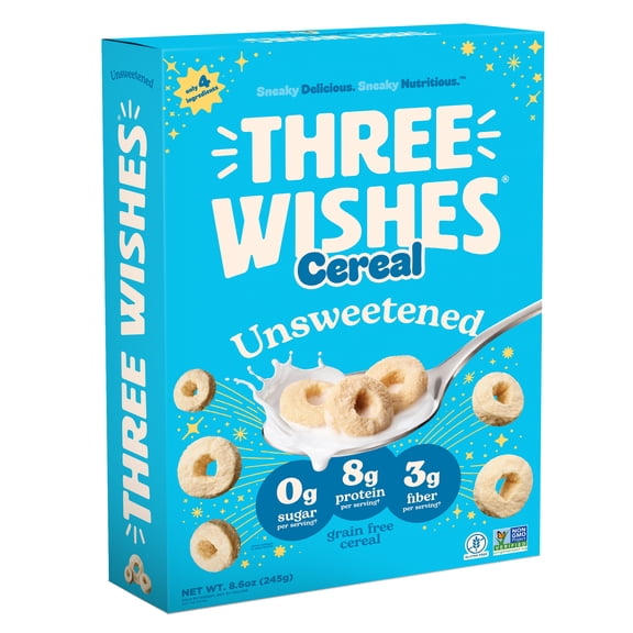 Three Wishes Unsweetened, Grain Free Cereal, 8.6 oz