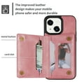 thumbnail image 5 of ELEHOLD Zipper Wallet Case for iPhone14 Plus 6.7 inch,Made of Premium Vegan Leather and Soft TPU with Shockproof Full Body Protection Magnetic Kickstand and Card Slot Case, Rosegold, 5 of 9