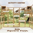 thumbnail image 4 of PawHut Catio Playground Outdoor Cat Enclosure, Wooden Outdoor Cat House Weatherproof for Multiple Cats, Shelves & Bridges, Yellow, 4 of 9