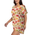 thumbnail image 2 of Lsque Cute Colorful Pumpkins Women's Short-Sleeved Pajama Set - 2 Piece Soft and Lightweight Sleepwear Set-3X-Large, 2 of 9