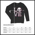 thumbnail image 7 of Love Text Skull Women's Long Sleeve T-shirt Vivid Pink Bone Cute Gothic Skeleton Romance Art Valentine Spooky Halloween, 7 of 7