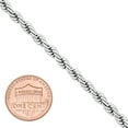 thumbnail image 2 of 4mm Rhodium Plated Twisted Rope Chain Necklace, 24 inches, 2 of 7