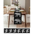 thumbnail image 3 of Ldtrchee Black White Bear Table Runner 72 Inches, Farmhouse Country Retro Wood Grain Bed Runner Dresser Scarves Tabletop for Indoor Outdoor Parties/Ceremony/Banquet, 13" x 72", 3 of 8