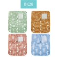 thumbnail image 1 of Happyflute 4Pcs/Set Baby Cloth Diaper Pocket Diaper Waterproof Cover Nappies Reusable Washable Adjustable Pocket Fashion Diapers, 1 of 1