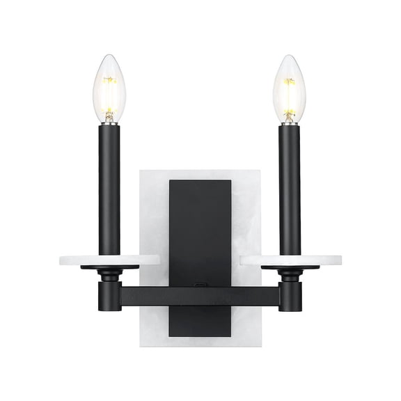 Z-Lite Kaden 2 Light Wall Sconce in Matte Black color, Steel frame