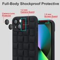 thumbnail image 3 of case for iPhone 13 Case Cover Cute 3D Plaid for Women Girls [Camera Lens Protector] Soft TPU Shockproof Protective Phone Case for iPhone 13 Black, 3 of 7