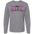 thumbnail image 3 of Inktastic I'm a Survivor Breast Cancer Awareness with Ribbon Long Sleeve T-Shirt, 3 of 5