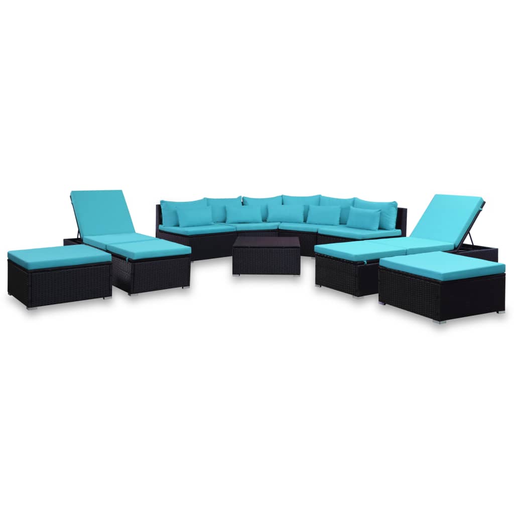 vidaXL Patio Furniture Set Conversation Set Sectional Sofa with Table Rattan - image 5 of 23