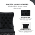 thumbnail image 3 of Paproos Dining Chairs Set of 2, Upholstered High-End Tufted Dining Room Chair with Back Ring and Nailhead Trim, Modern Velvet Kitchen Chairs with Solid Wood Legs for Kitchen, Home,Black, 3 of 11