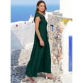 thumbnail image 4 of ANRABESS Womens Summer Maxi Dress V Neck Ruffle Sleeve Flowy Tiered Boho Casual Beach Vacation Sundress with Pockets, 4 of 9