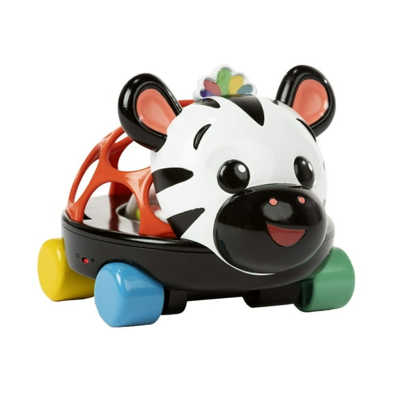 Baby Einstein Voiture Curieuse Zen Oball Jouet Voiture & Hochet, s'Illumine, 3 Mois+, Zen le Zèbre