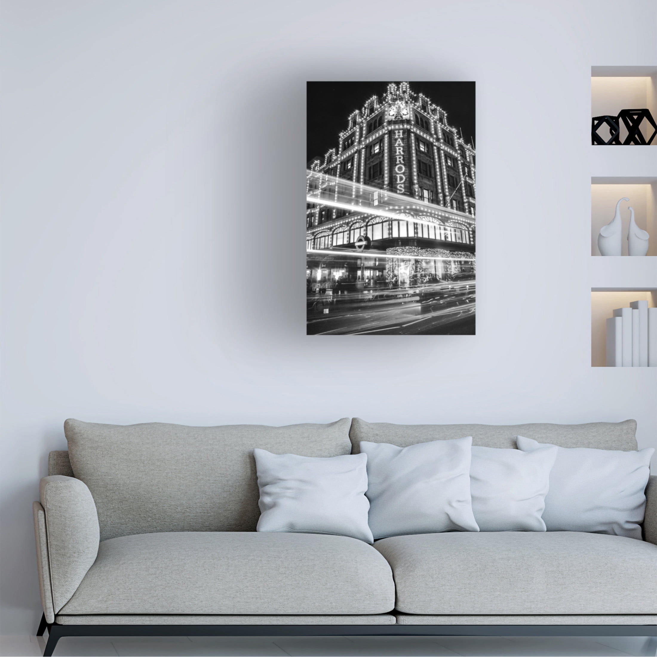 Canvas Wall Art - karinalimburg  'London At Nighttime' Wall Art for Living Room, Bedroom, or Office D?cor by Trademark Fine Art - 16 x 24 Inches