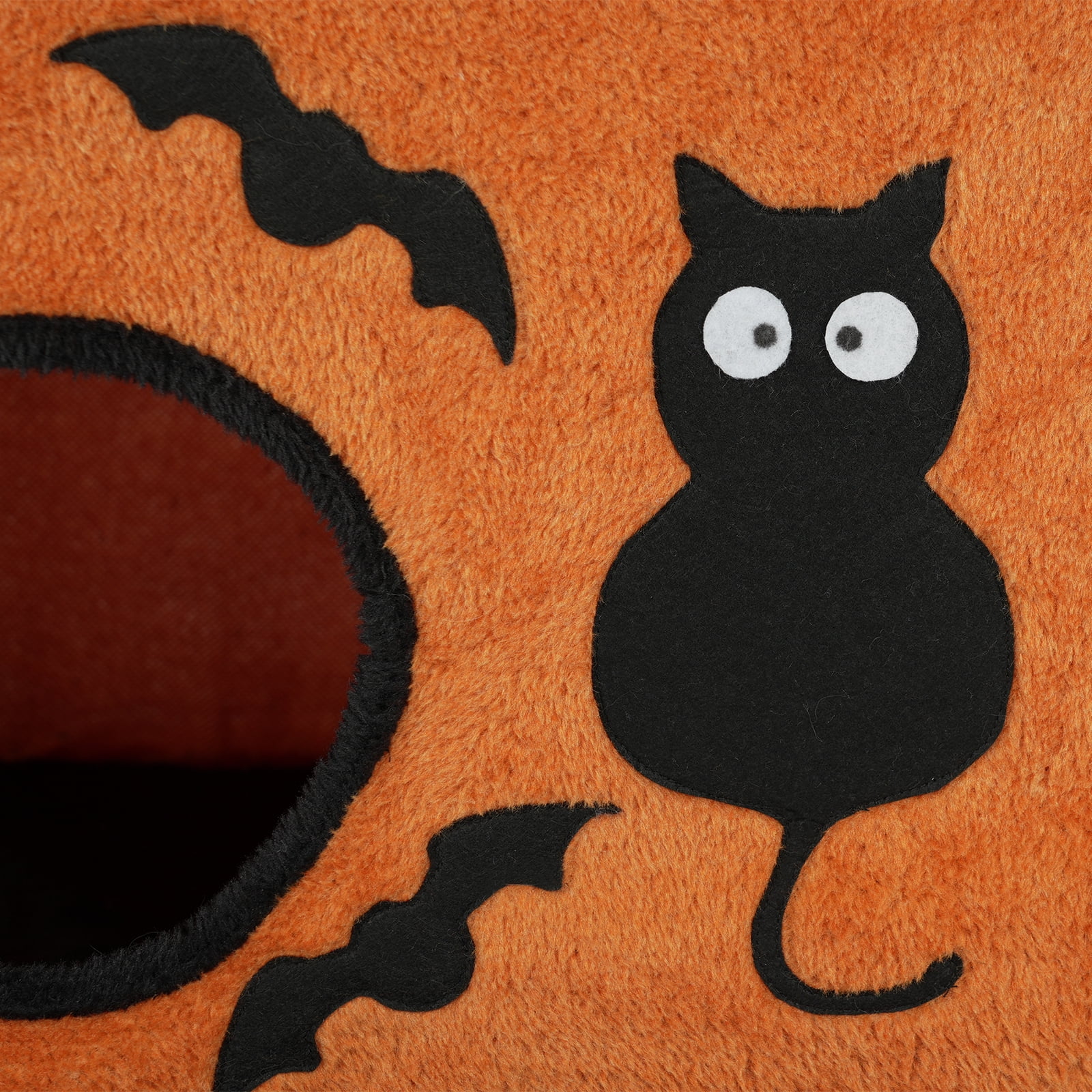Zimtown Halloween Themed Cat Tree, Two-Level Scary Face Tower for Indoor Cats, Black & Orange