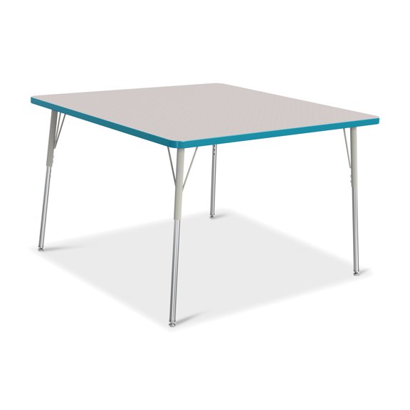 Square Activity Table - 48" X 48", A-height - Freckled Gray/Teal/Gray