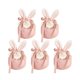 thumbnail image 1 of Bolsas de Dulces de Pascua XCF 5 Piezas Organizador de Joyas de Chocolate Terciopelo Con Orejas de Conejo Rosa, 1 of 3