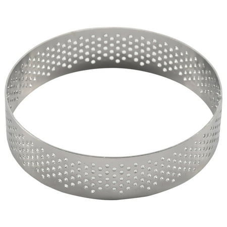 

10 Pcs Circular Stainless Steel Tart Ring Tower Pie Cake Mould Baking Tools Perforated Cake Mousse Ring 8cm
