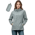 thumbnail image 2 of Maqroz Rain Jackets for Women Packable Lightweight Windbreaker Waterproof Hooded Coat with Carrying Pouch Outdoor Hiking Travel Summer Outerwear Elastic Cuffs Zip Up, 2 of 9