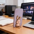 thumbnail image 4 of Easter Bunny Foldable Phone Stand, Cute Rabbit Adhesive Phone Holder, Push-Pull Lazy Bracket for iPhone & Android, 3 Colors for Desk & Handheld Use, 4 of 6