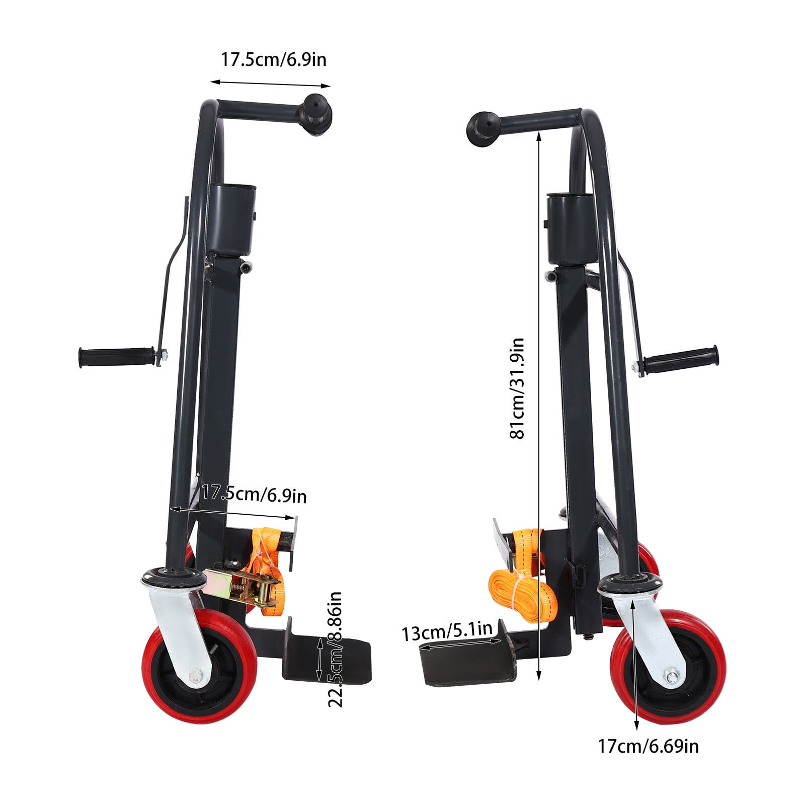 Heavy-Duty Furniture Mover - 4 Wheels(6in Diameter), 11.8in Lift Height - 190in Nylon Straps, Suitable for Office/Warehousing/Logistics/Furniture Store Use