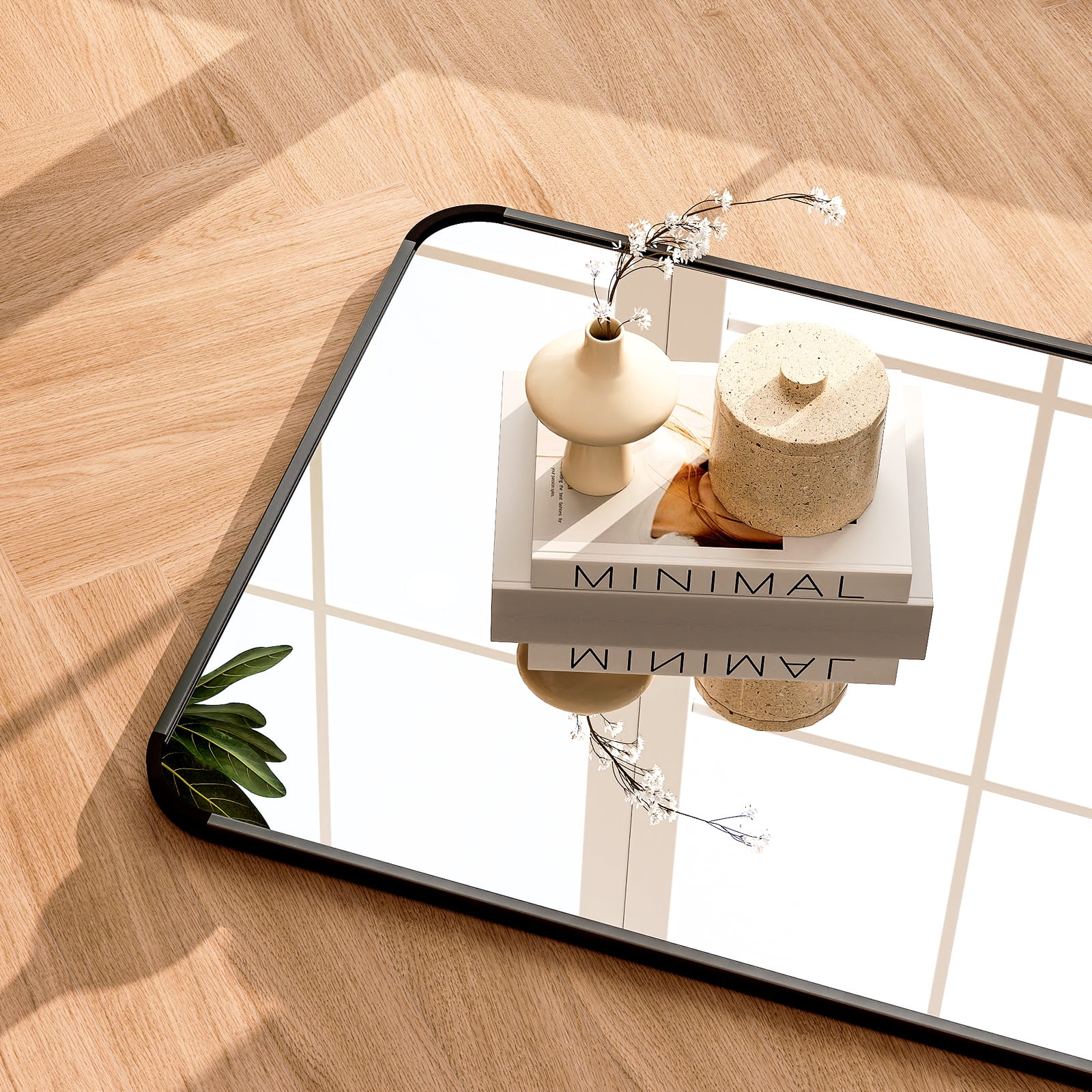 Mirstory 71"x 26.2" Full Length Mirror Standing Full Body Mirror with Rounded Corners, Black