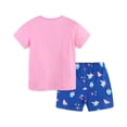 thumbnail image 2 of HILEELANG Little Girl Easter Summer Short Outfits Cotton CrewNeck Pink Unicorn Short Sleeve Playwear 2PC Sets 6Years, 2 of 5