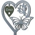 thumbnail image 1 of Placa de adorno de mariposa en forma de marazón, regalo conmemorativo con estaca, ideal para el Día de la madre, decoración de ardín, tumba, gris, 1 Uds., 1 of 5