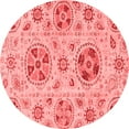 thumbnail image 1 of Ahgly Company Indoor Round Abstract Red Modern Area Rugs, 6' Round, 1 of 4