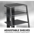 thumbnail image 5 of Design 4-Tier AV Media Stand Corner Shelf for Record Player Wooden Stereo Cabinet Audio Rack Tower with Height Adjustable Wooden Shelves for/Apple TV/Xbox One/ps4 (Night Black), 5 of 16