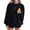 Black, variant on Sweatshirts for Women Halloween Crew Neck Casual Print Fashion Long Sleeve Hooded Sweatshirt Pullover Tops