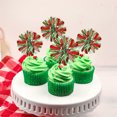 thumbnail image 4 of Scheam Foil Tinsel Cupcake Toppers 30 Pcs Sparkle Firework Cake Picks Tassel Cake Decorations Fruit Toothpicks Cocktail Drink Stirrers for Christmas New Year Birthday Party (Red Green), 4 of 7