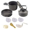 thumbnail image 2 of Juego de utensilios de cocina para acampar al aire libre con olla, y hervidor de agua, senderismo portátil, mochilero negro Sharpla Utensilios de cocina para campamento, 2 of 7