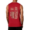 thumbnail image 4 of Men's 250th America Anniversary Independence 250 Years of Freedom Muscle Tank Tops Sleeveless Graphic T-Shirt, 4 of 4