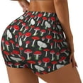 thumbnail image 2 of Xecao Red Mushrooms Print Workout Shorts for Women Soft Smooth Gym Yoga Scrunch Active Tennis Workout Running Shorts, 2 of 9