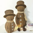 thumbnail image 5 of Yyuenw Rattan Snowman, Wicker Christmas Decoration Snowman Plush Snowmans with Scarf for Home Garden, Vintage Winter Centerpiece Table Decor Gift Farmhouse for Party Home Kitchen Shelf, 5 of 7