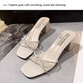 thumbnail image 4 of 1 Pair of Transparent Sandals Chunky Heel Slippers Casual Heel Shoes Footwear Supplies (Beige Size 37, 6.5US, 4UK，37.5EU, 9.2355Inch), 4 of 6