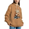 thumbnail image 2 of Frontwalk Ladies Pullover Floral Printed Hooded Sweatshirts Animal Print Fleece Hoodies Women Comfy Outwear Long Sleeve Style-C XL, 2 of 6