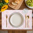 thumbnail image 4 of Pink Geometric Placemats Set of 8, Morocco Modern Simple Abstract Aesthetic Placemats for Dining Table, Place Mats for Kitchen Tabletop, Waterproof Wipeable Dining Table Mats Set, 4 of 9