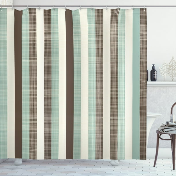 Retro Shower Curtain, Classical Vertical Stripes Fabric Texture Image
