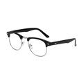 thumbnail image 2 of Shiratori New Vintage Fashion Half Frame Semi-Rimless Clear Lens Glasses Black Shiratori Shiratori, 2 of 2