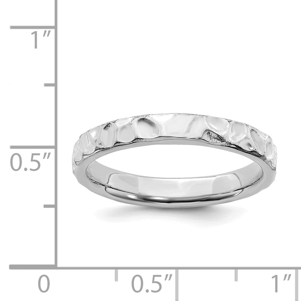 Details about   USA Handmade Rhodium Plated Hammered Stackable Ring Brand New With Tag Sizes 5&6 