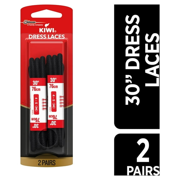 KIWI Dress Round Laces Black 30" 2 pairs