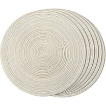 15 Inches Round Braided Placemats Set of 6, Boho Woven Heat Resistant Non-slip Kitchen Table Mats Place mats for Dining Tables