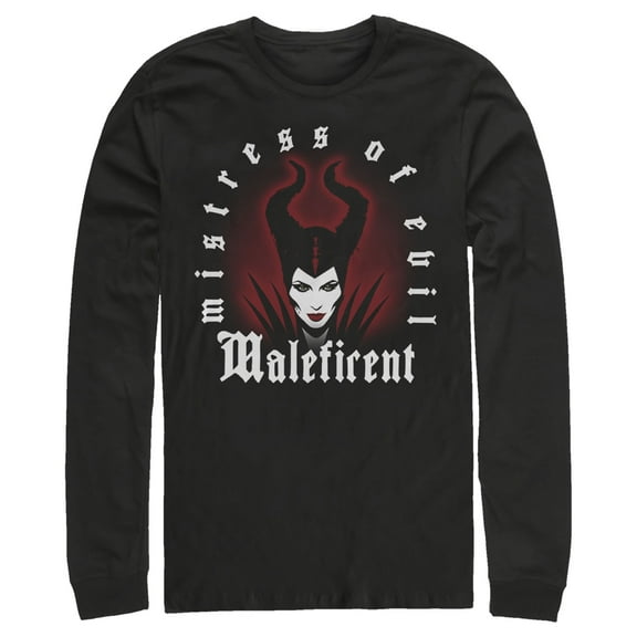 Men's Maleficent: Mistress of All Evil Airbrush Silhouette Long Sleeve Shirt Black Small