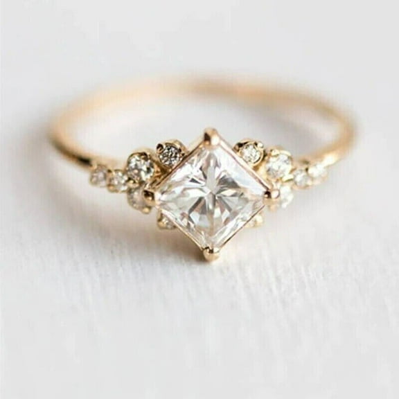 Gaspara Princess Cut Moissanite Wedding & Engagement Ring For Women's 925 Sterling Silver