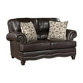 thumbnail image 3 of Lexicon Milford Faux Leather 2-Piece Upholstered Sofa Set in Brown, 3 of 13