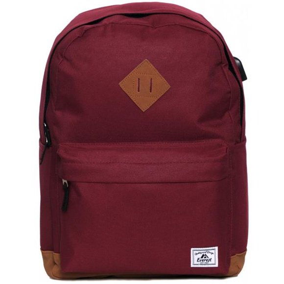 Everest EB1000-BURG Vintage Sac à Dos pour Ordinateur Portable, Bourgogne