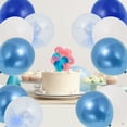 thumbnail image 4 of Unique Bargains Latex Party 10 Inch Helium Balloons with Ribbon Metallic Blue White, 4 of 6