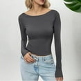 thumbnail image 2 of Bixock Women Fall and Winter Blouse,Women Casual Tops,Bixock Women Tops Fall and Winter Casual Solid Color Round Neck Pullover Top Long Sleeve Round Neck Shirt, 2 of 3