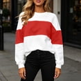 thumbnail image 2 of Sweatshirts for Women Color Blocked Fashionable Loose Round Neck Pullover Top Casual Long Sleeved Lounge Travel Work Hiking Outfit Fall Clothes, 2 of 9